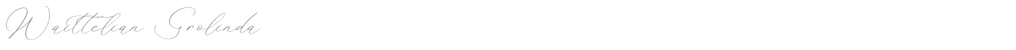 Sample characters Waittelian Grolinda Font